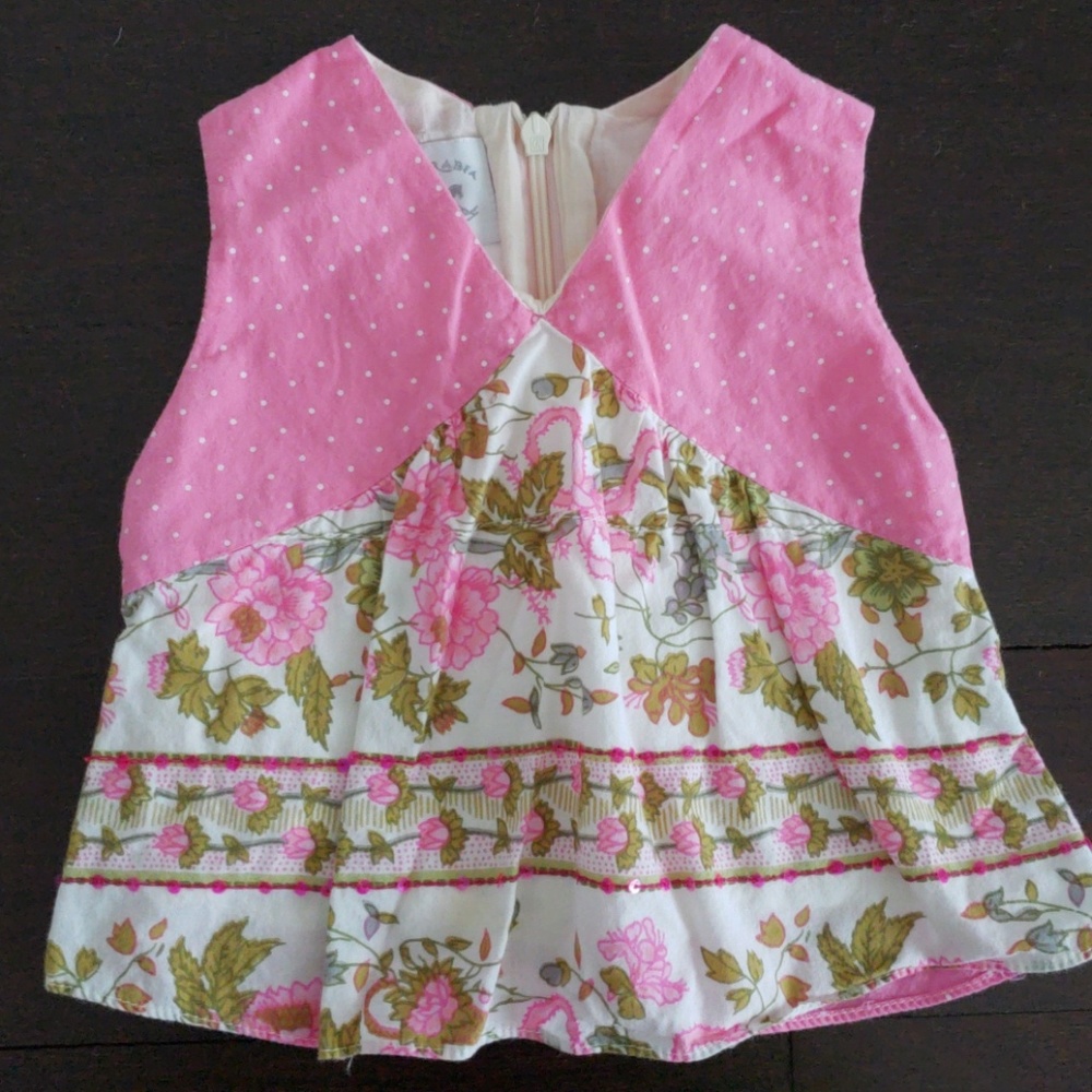 GIRL'S PINK AND GREEN SEQUINS CHARABIA TOP